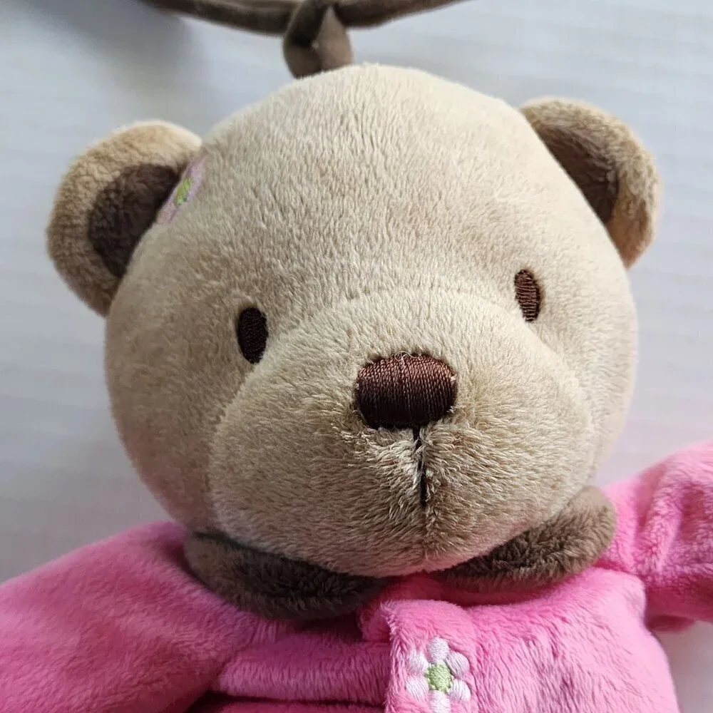 Carter's Pink bear musical pull toy Rock a bye baby